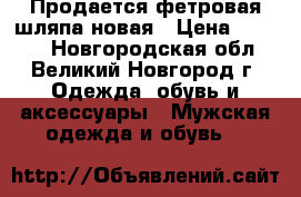 Продается фетровая шляпа новая › Цена ­ 2 000 - Новгородская обл., Великий Новгород г. Одежда, обувь и аксессуары » Мужская одежда и обувь   